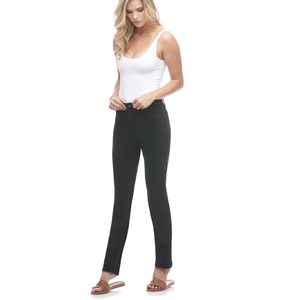 Second Denim Yoga Jeans Chloe Midrise Straight Black Size 27